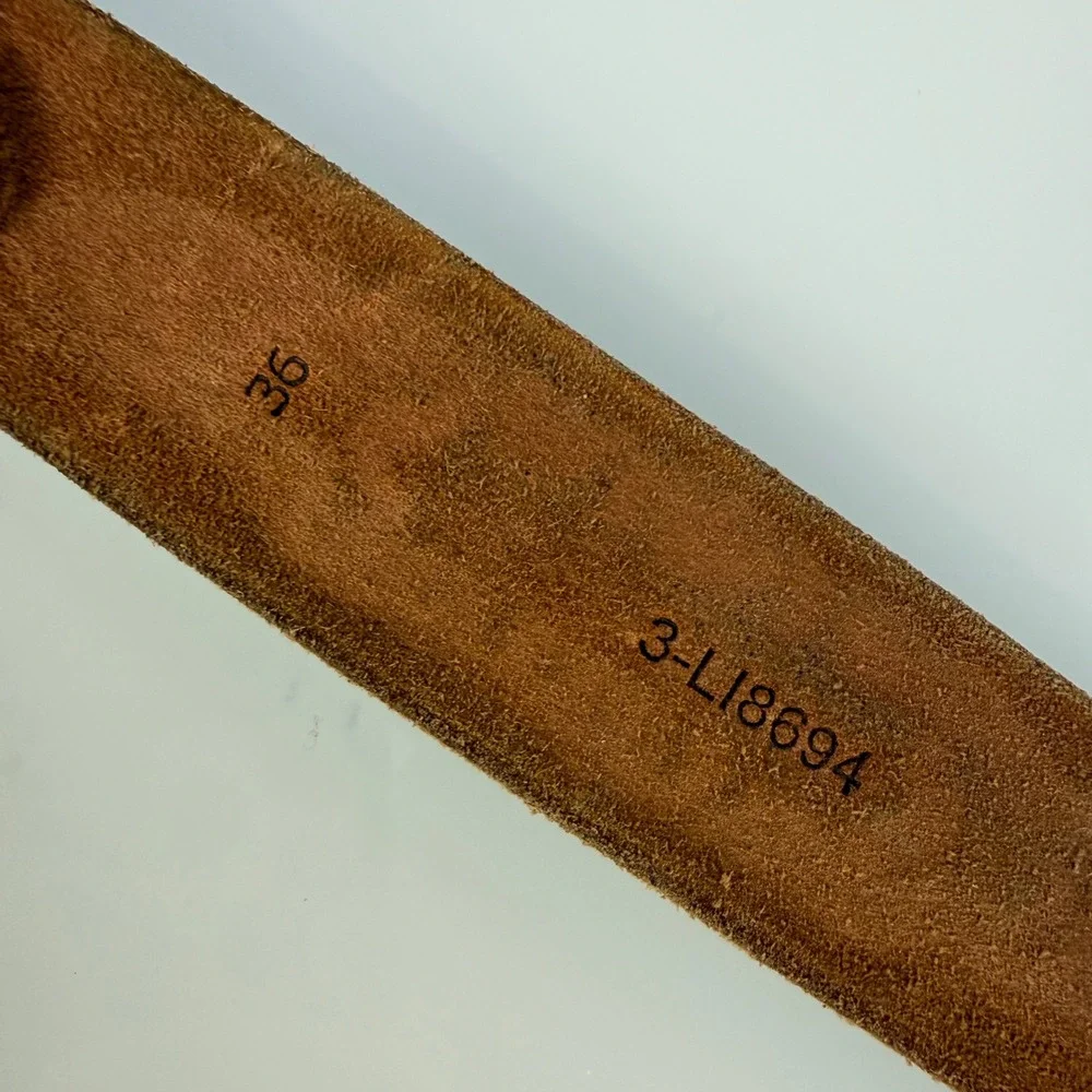 Leather Island Bill Lavin Belt Mens 36 Black Blue‎ Embroidered Leather 3-LI8694
